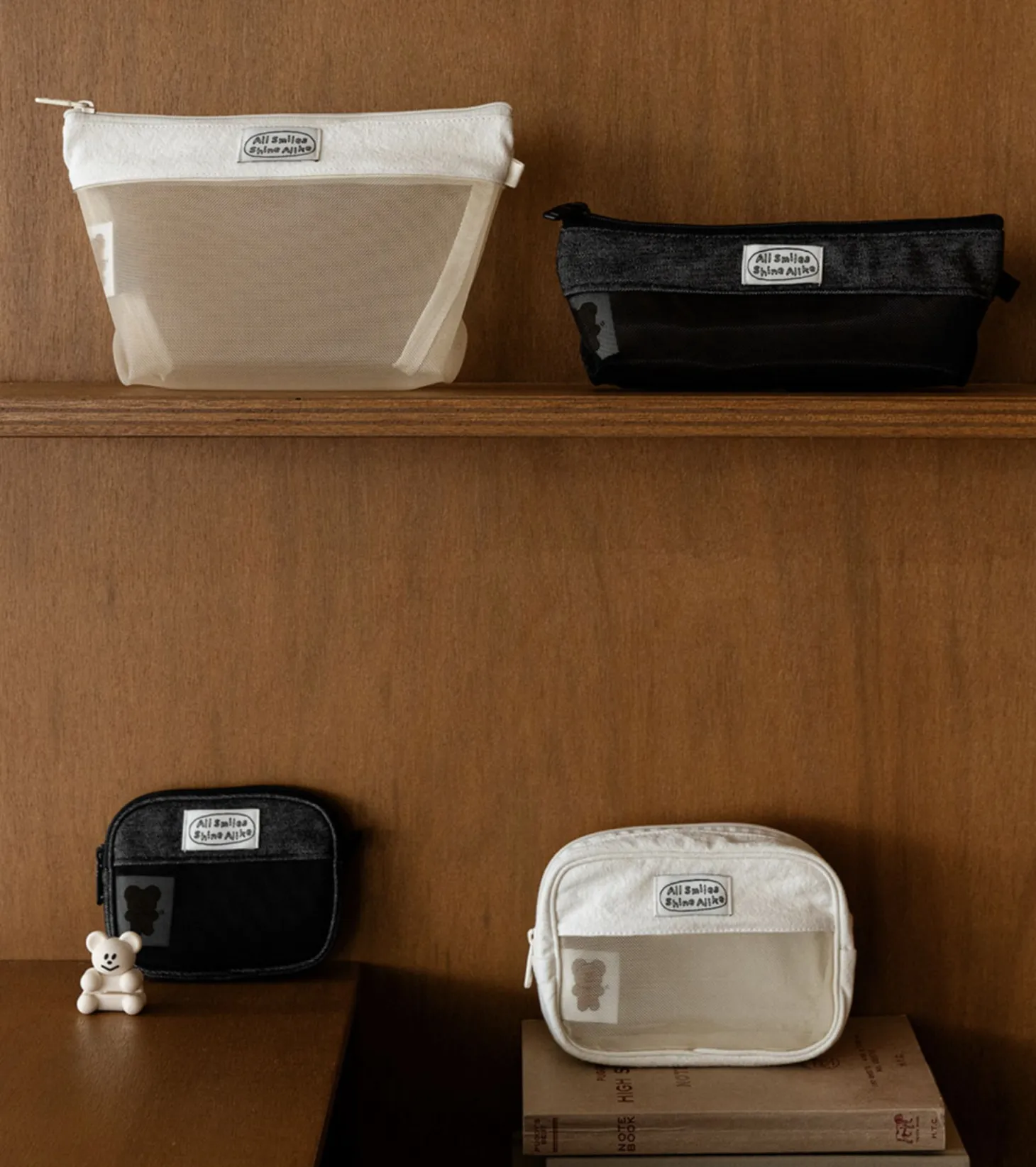 All Smiles Mesh Cosmetic Pouch