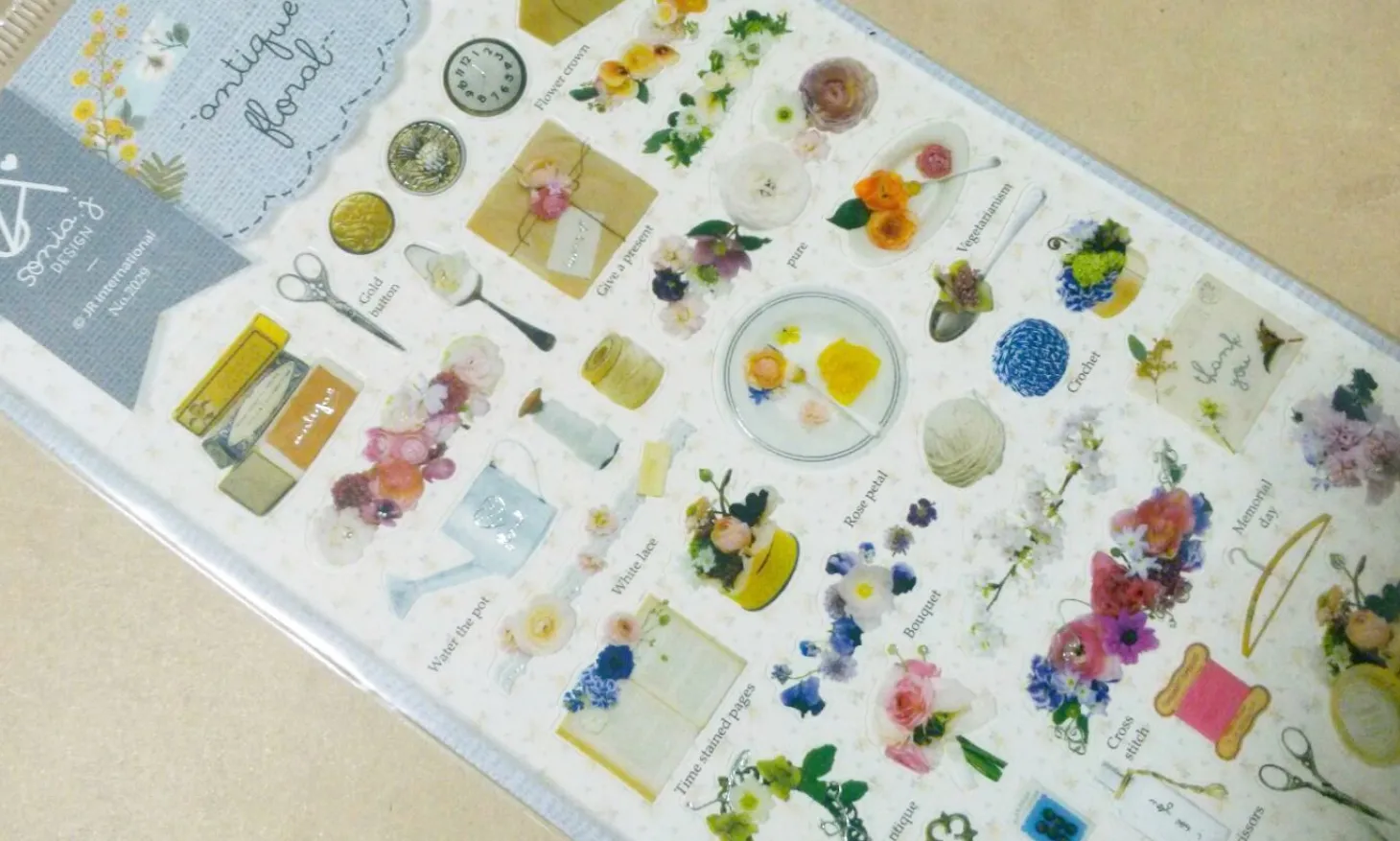 Antique Floral Deco Sticker