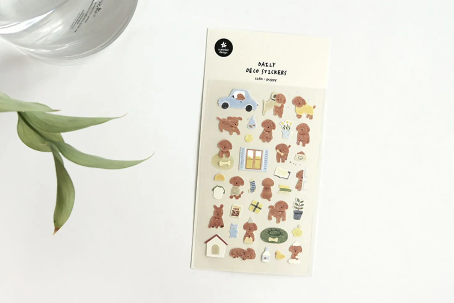 Brown Puppy's Life Deco Sticker