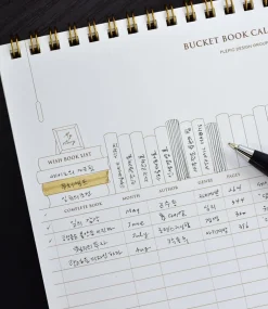Bucket Book Tracker Calendar