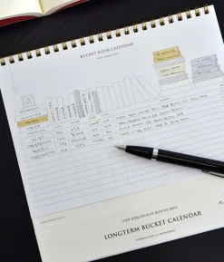 Bucket Book Tracker Calendar