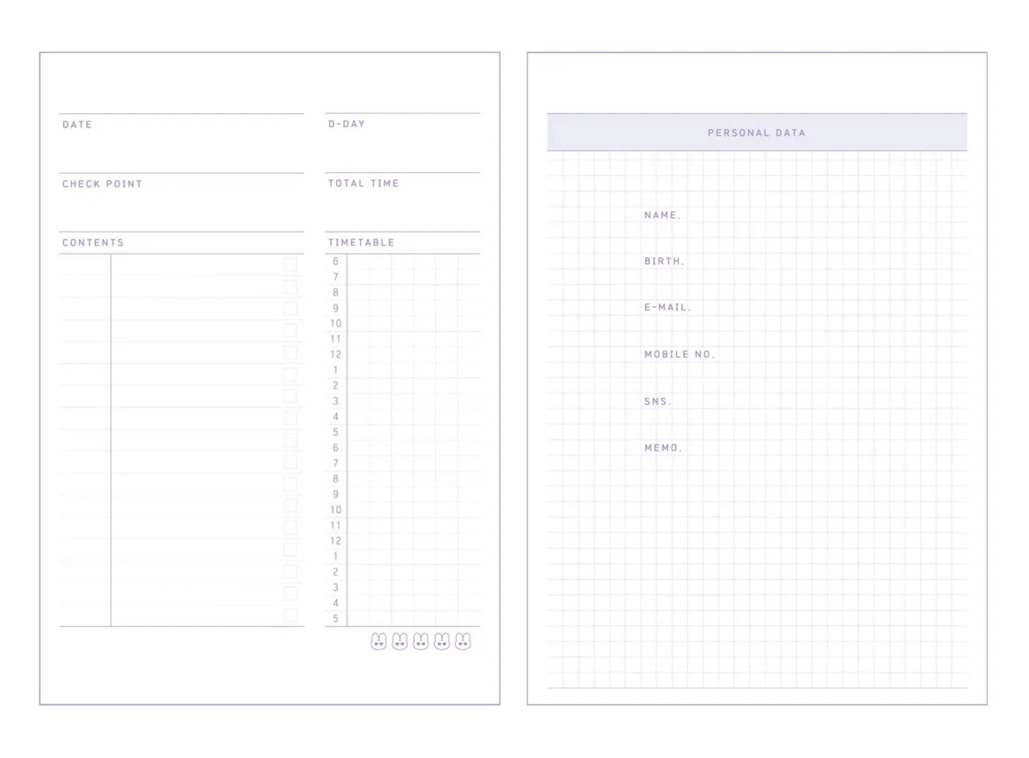 Bunny 100 Days Study Planner