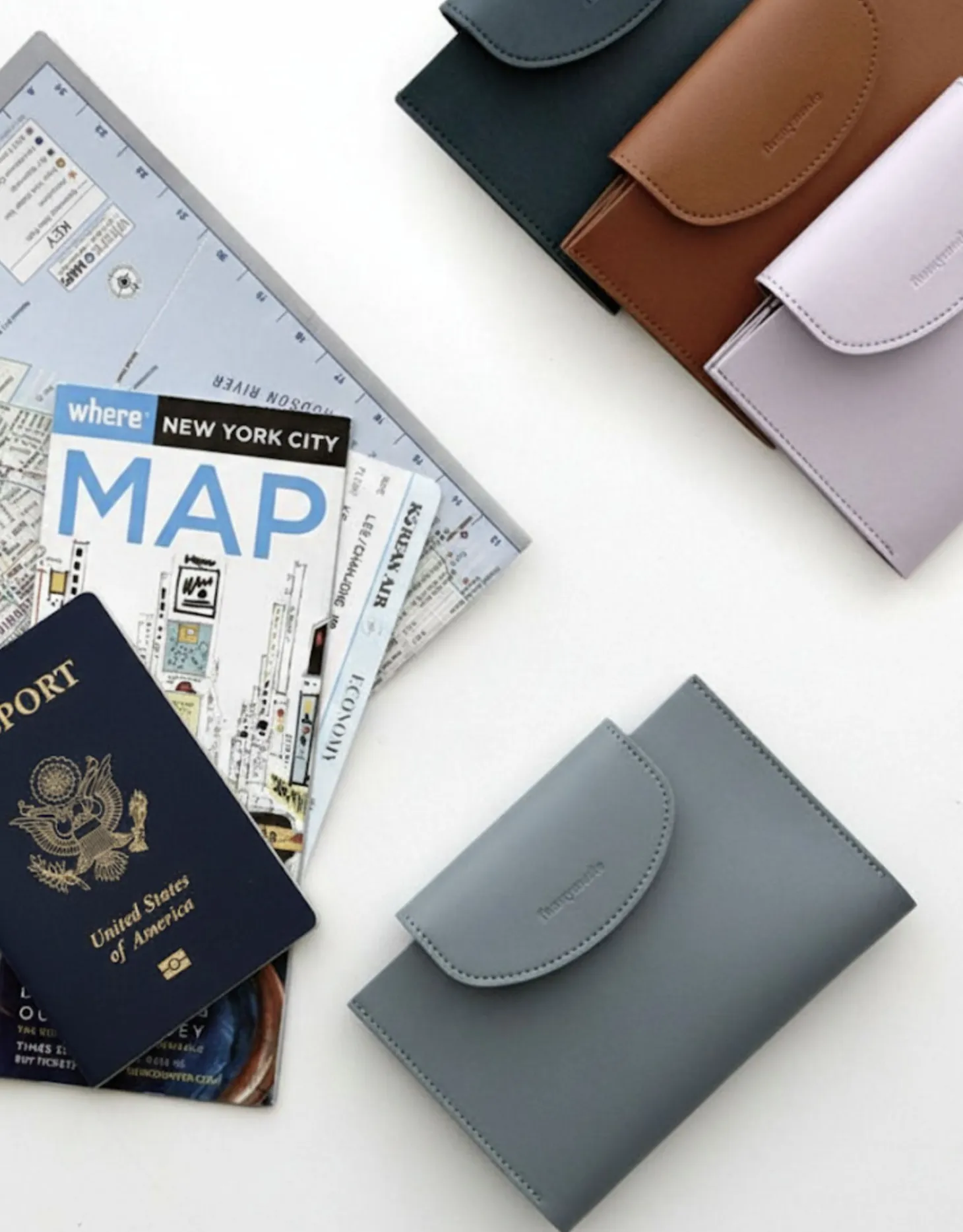 Button Vegan Leather Passport Wallet
