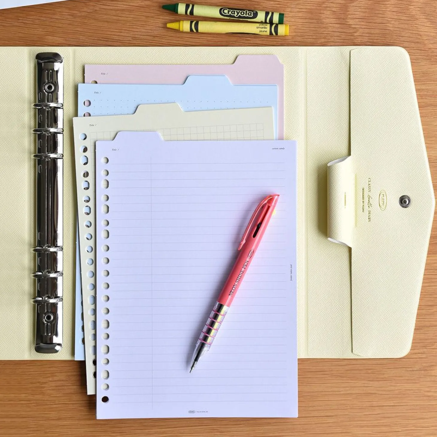 Classy Gentle 6 Ring A5 Binder