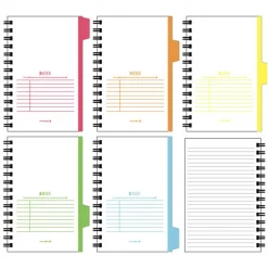 Colorful Index B5 Spiral Lined Notebook