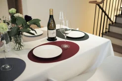Ellipse Edge Leather Dining Placemat