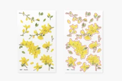 Forsythia Pressed Flower Sticker