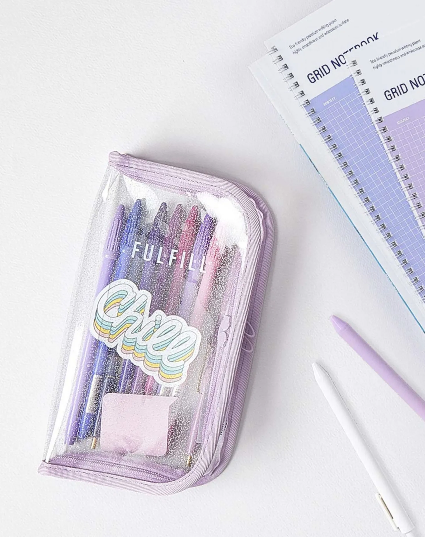 Glitter Fulfill Zipper Pen Pouch