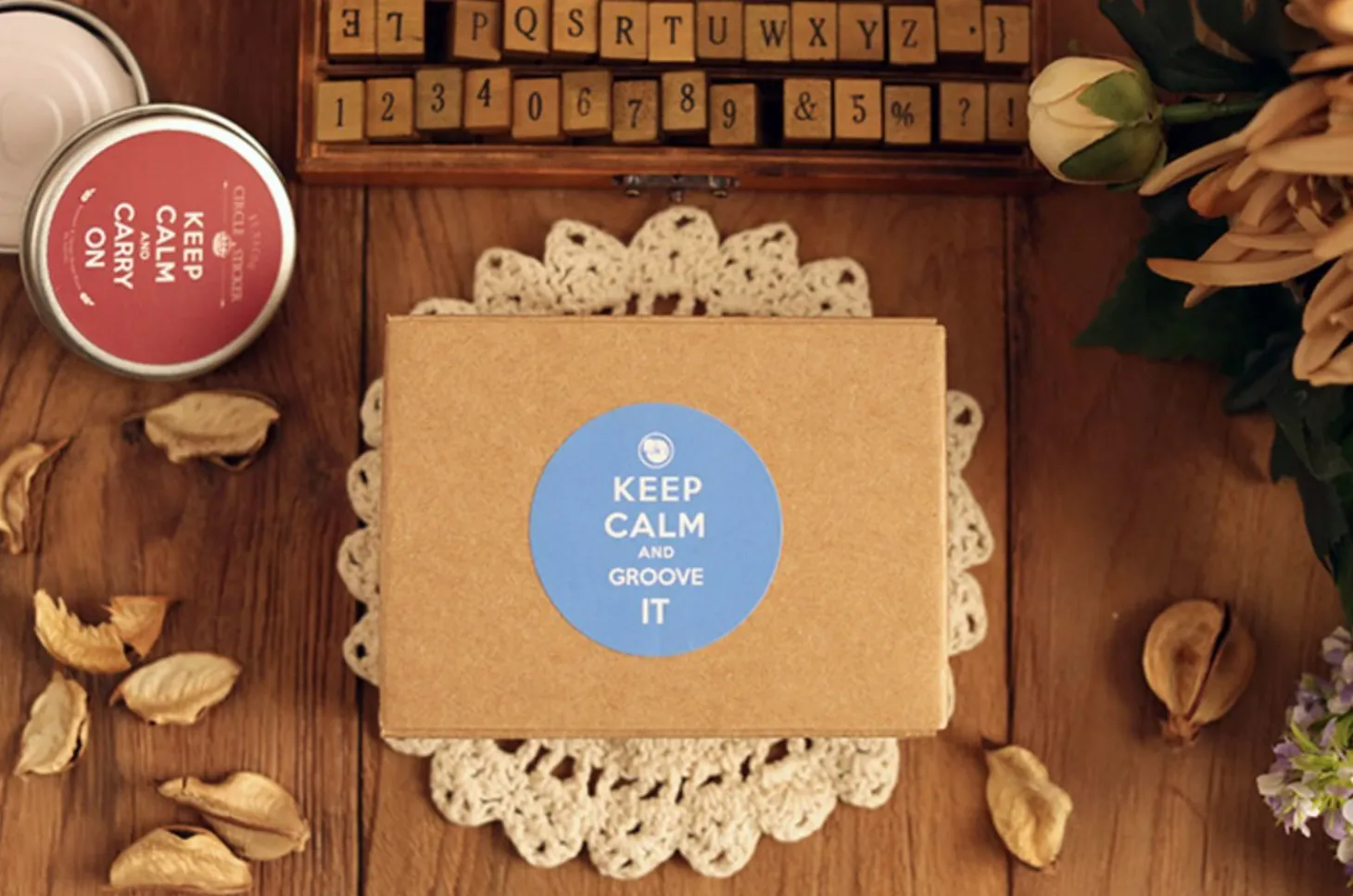 Keep Calm Round Deco Sticker Set