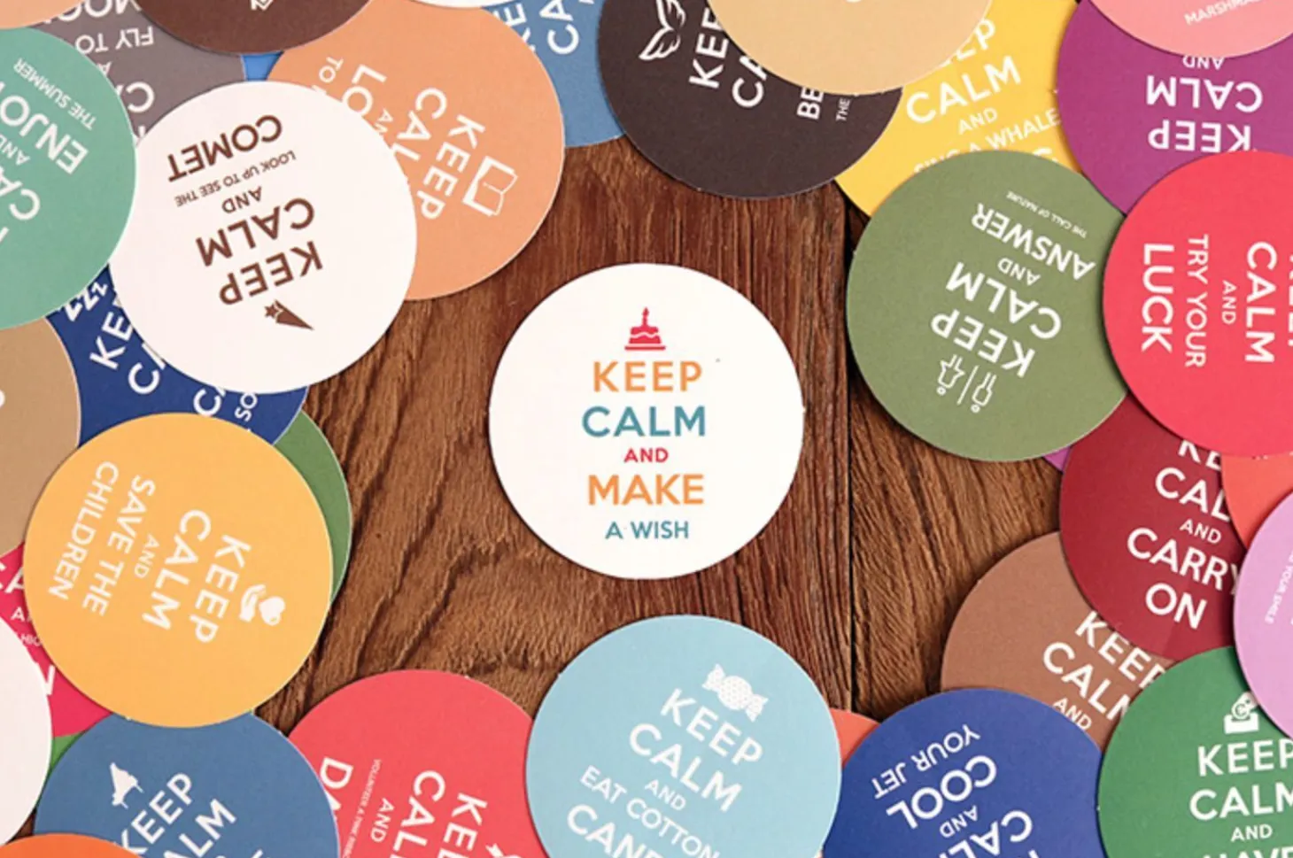 Keep Calm Round Deco Sticker Set