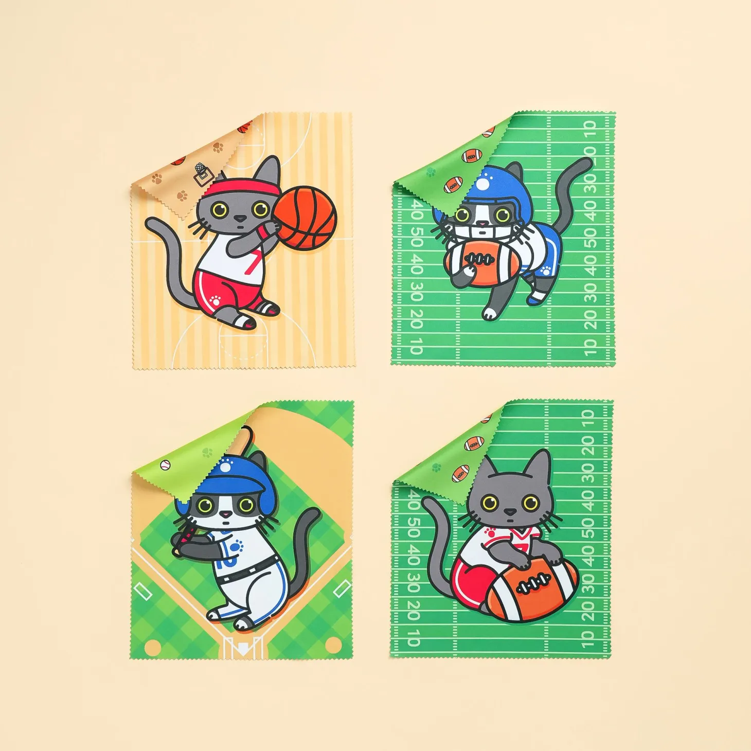 Lana & Tuxedo Cat Sports Screen Cloth
