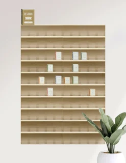 Large Bookshelf Poster & Sticker Set