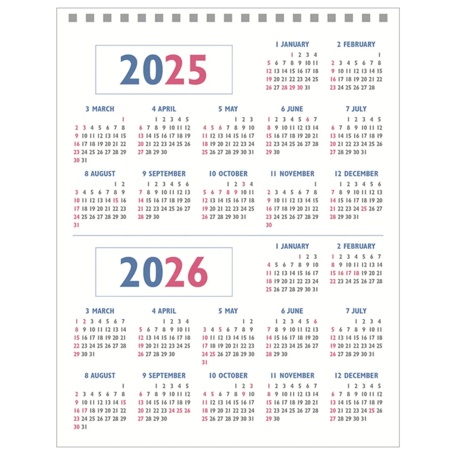 2025-2026 Lunar Retro Desk Calendar