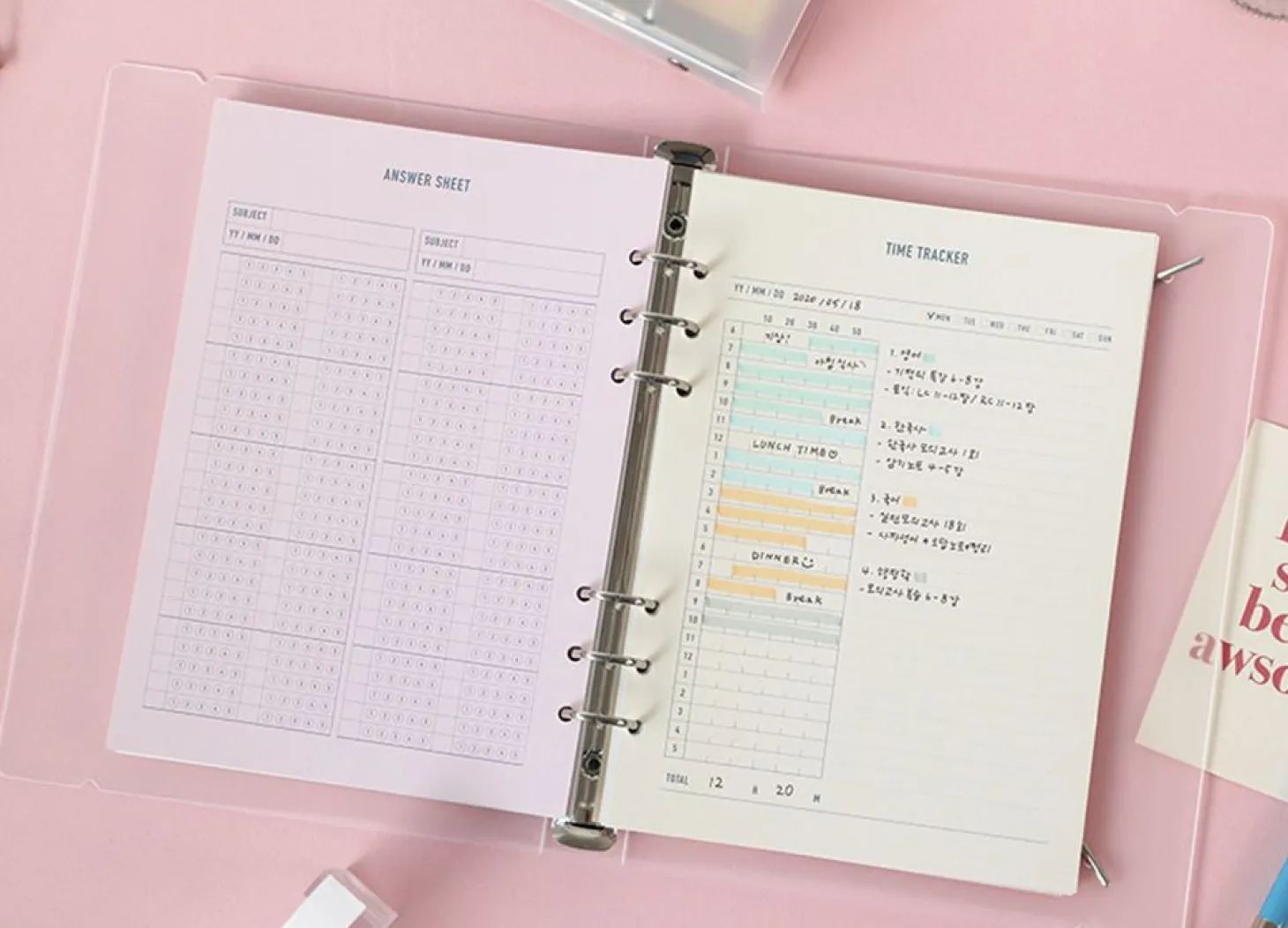 Pastel 6 Ring A5 Note Refill