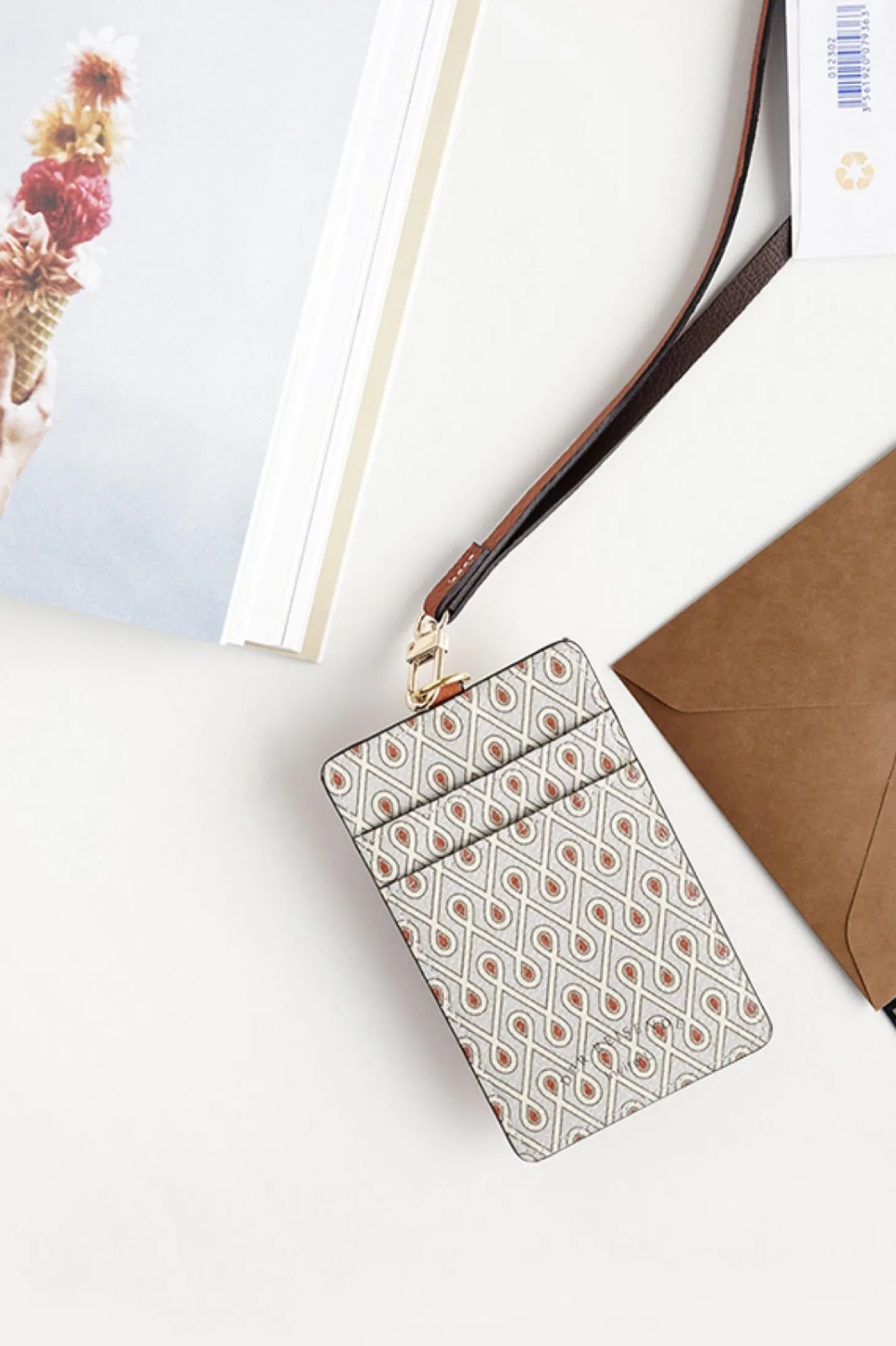 Pattern Card Holder & Neck Strap Set