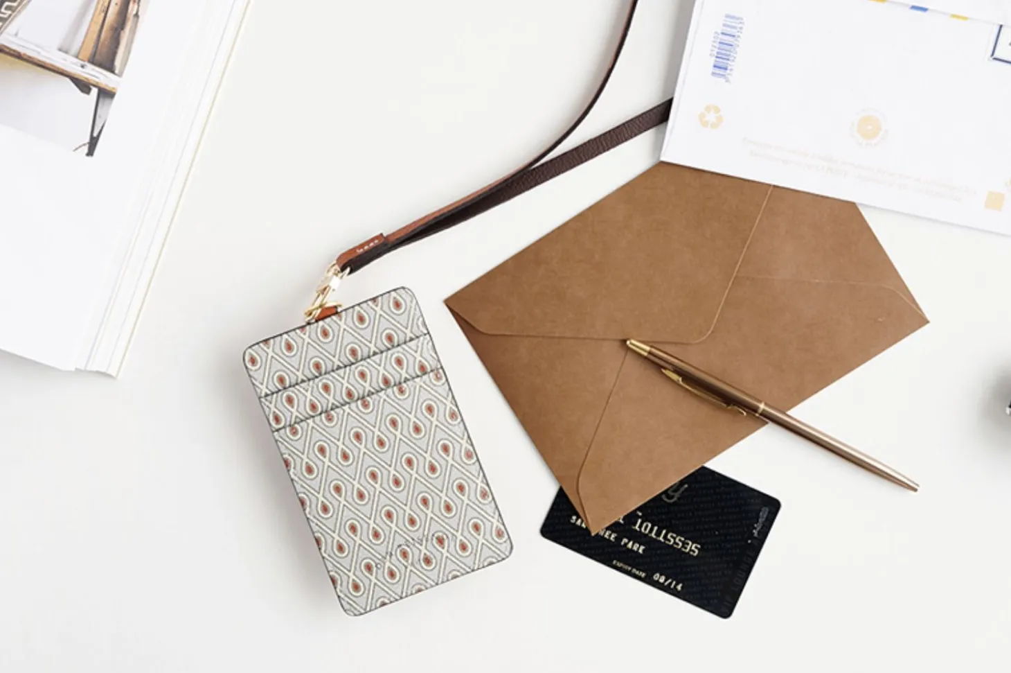 Pattern Card Holder & Neck Strap Set