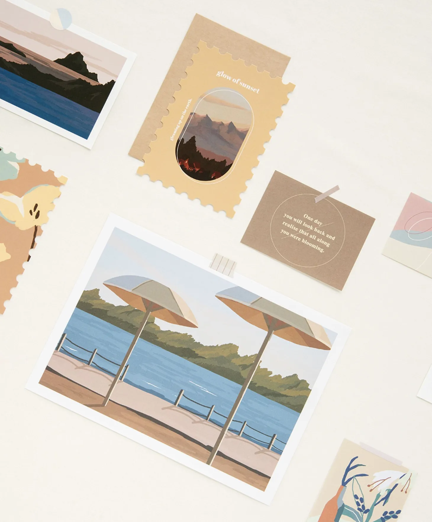 15pcs Afterglow Deco Paper Set