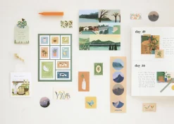 6pcs Afterglow Square Removable Sticker Set