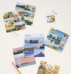 6pcs Afterglow Square Removable Sticker Set