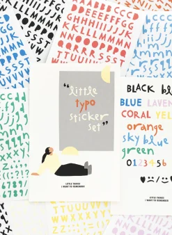 10pcs Colorful Typography Sticker Set