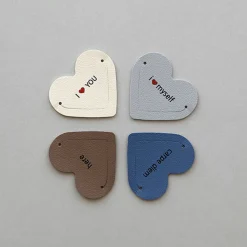 4pcs Heart Vegan Leather Bookmark Set
