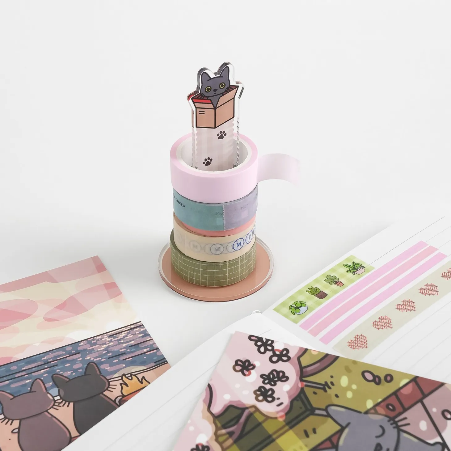 12pcs Lana & Tuxedo Cat Postcard Set