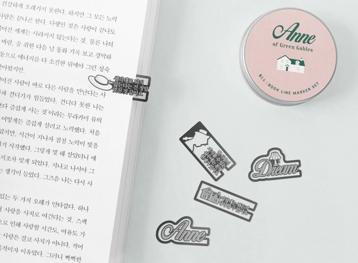 5pcs Literature Tin Bookmark Set