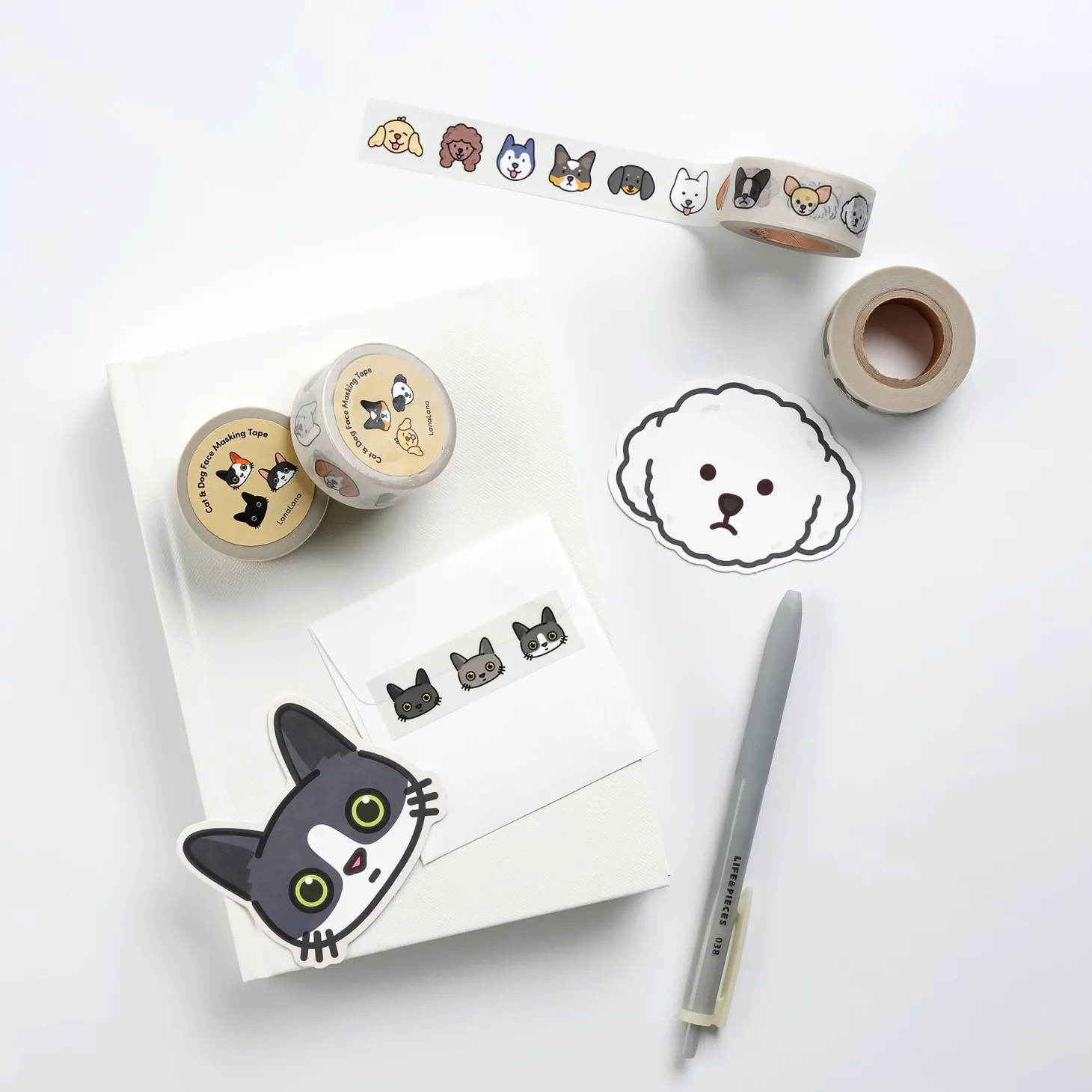 10pcs Mini Cat Face Card Set