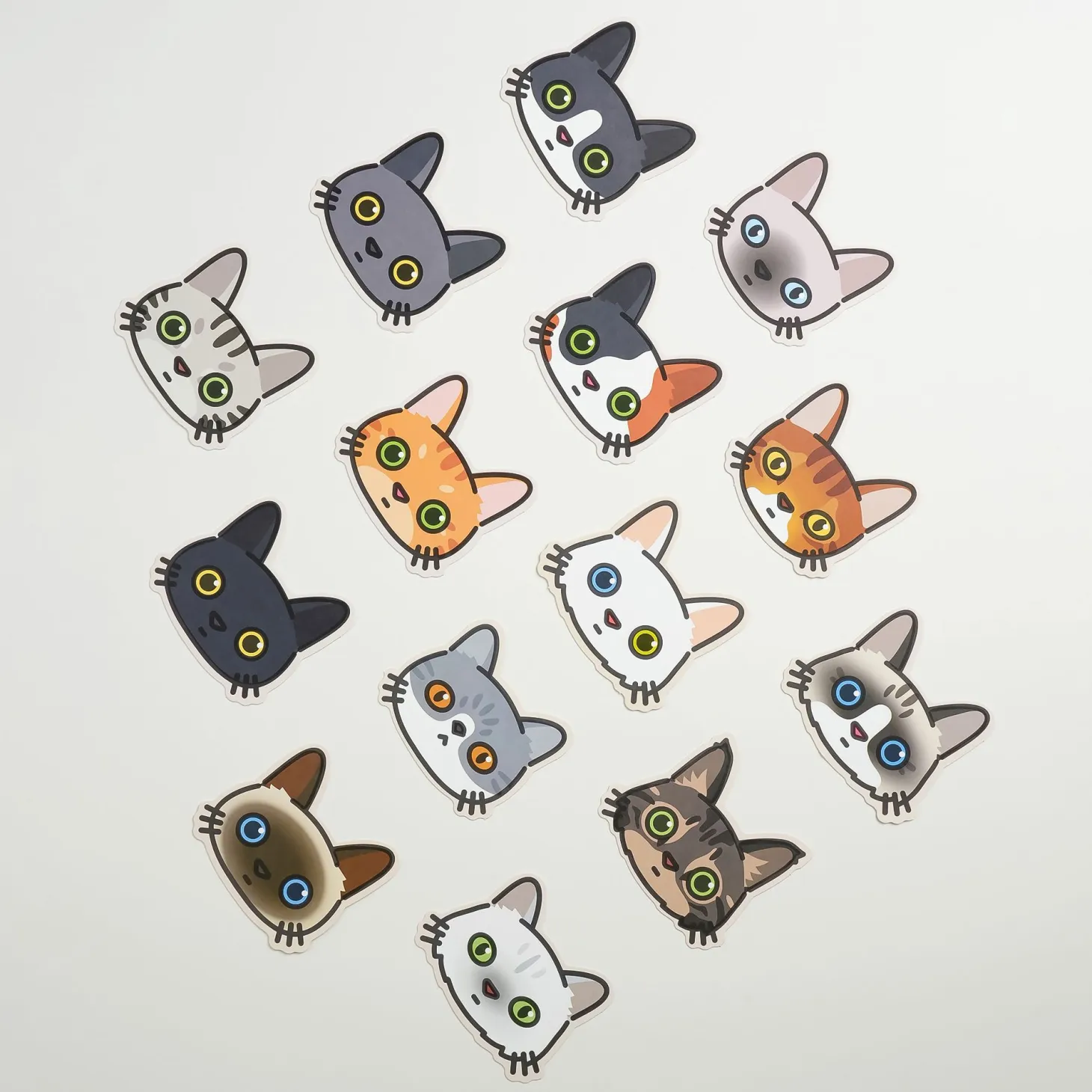10pcs Mini Cat Face Card Set