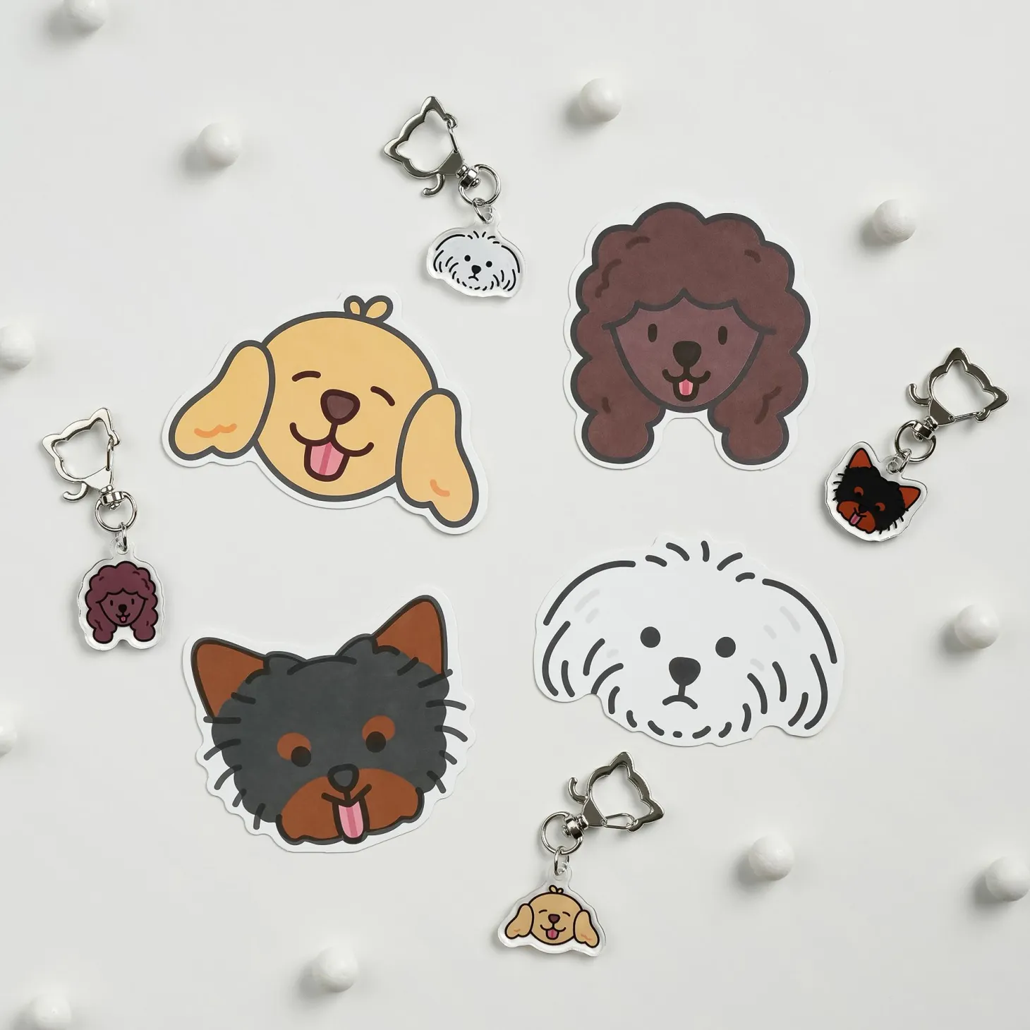 10pcs Mini Dog Face Card Set