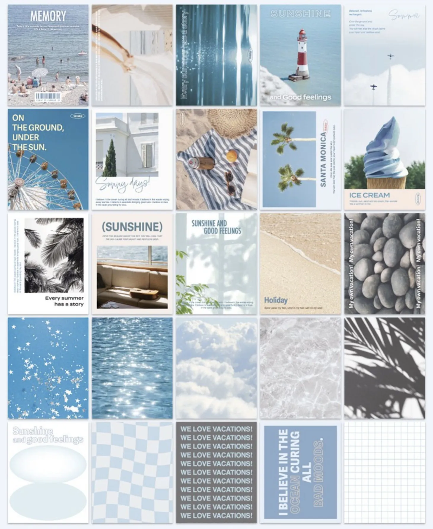 50pcs Moodscape Background Sticker Set