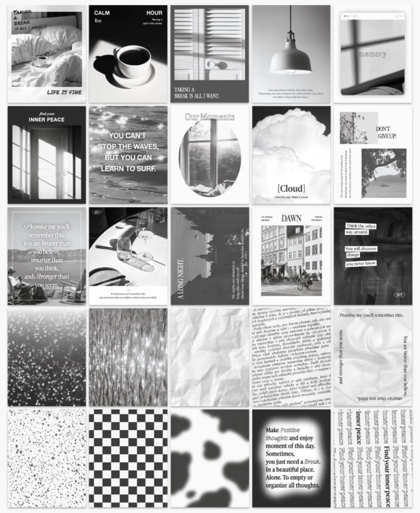 50pcs Moodscape Background Sticker Set