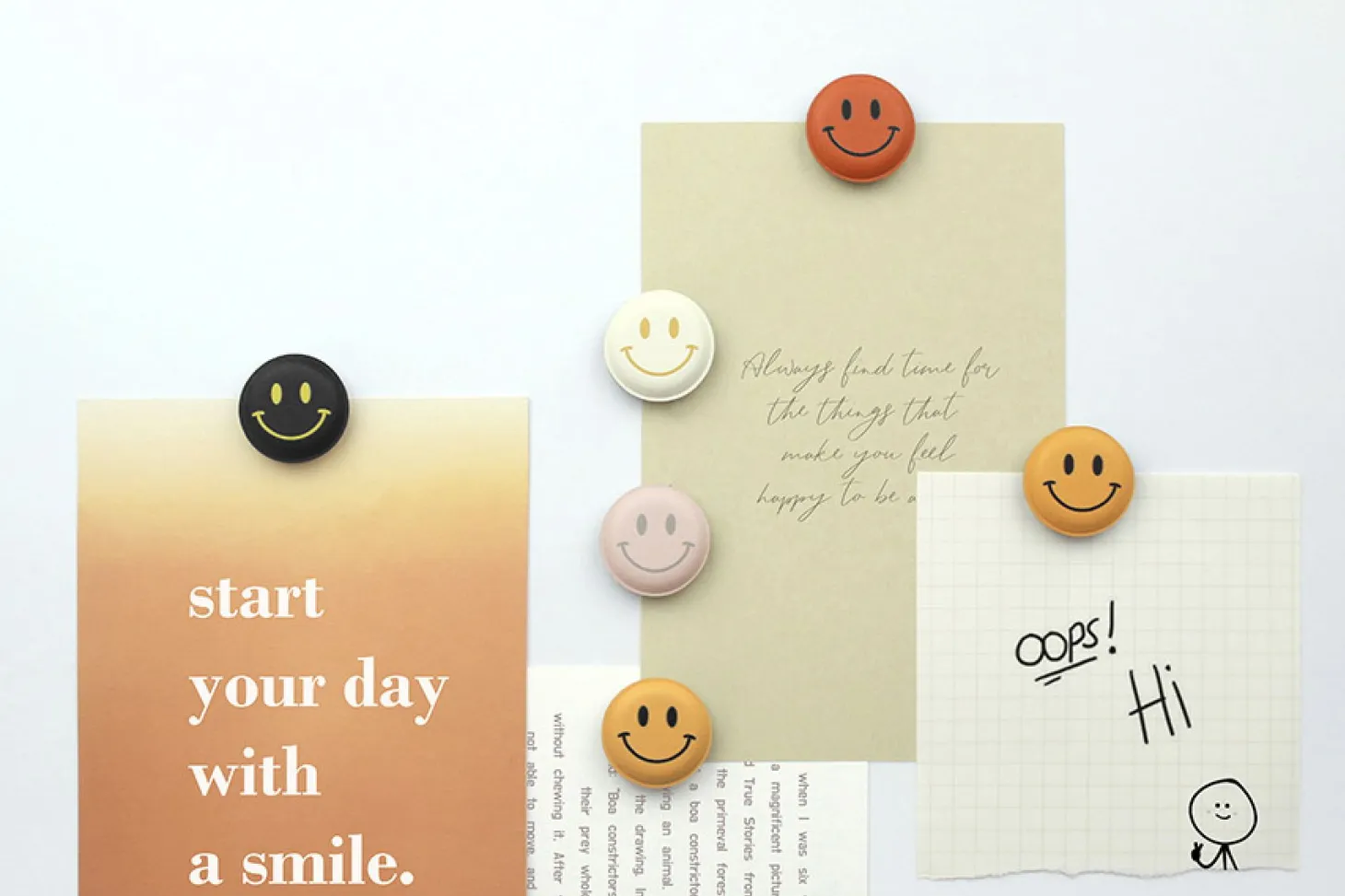 5pcs Smile Macaron Magnet Set