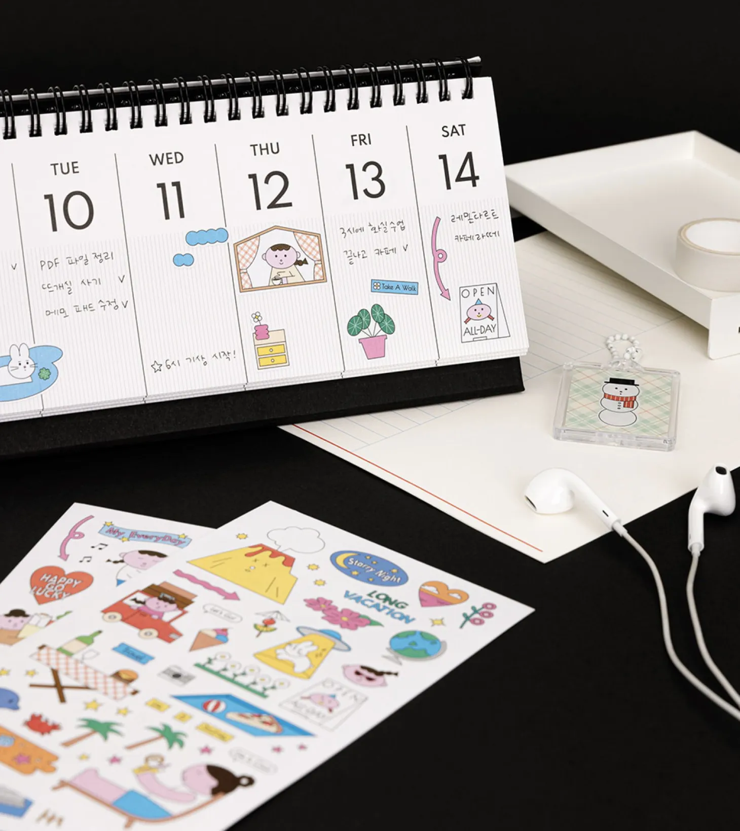 4ps Palette Illustration Sticker Set