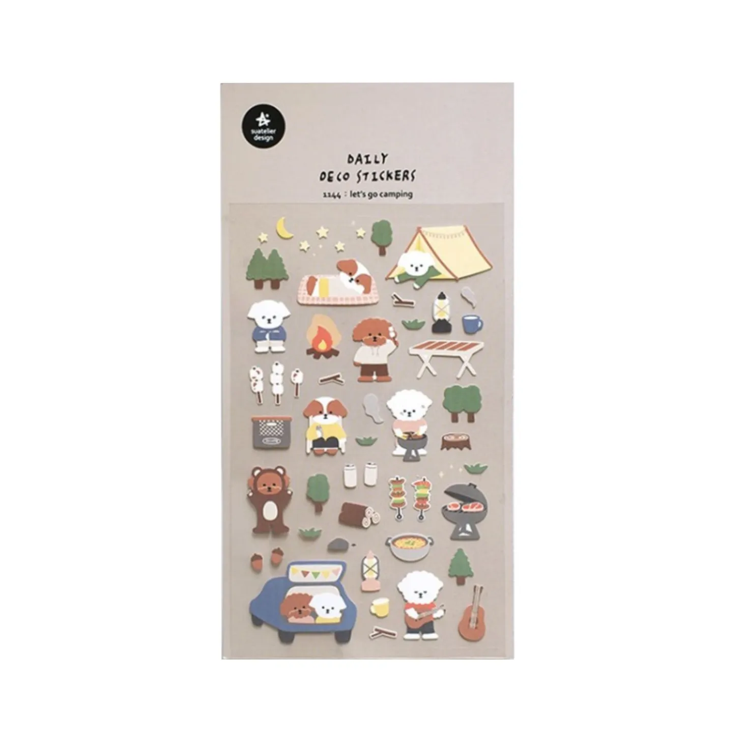 Puppy's Camping Deco Sticker