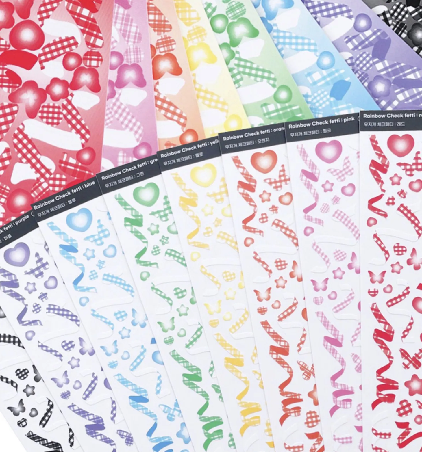 Rainbow Check Confetti Slim Sticker