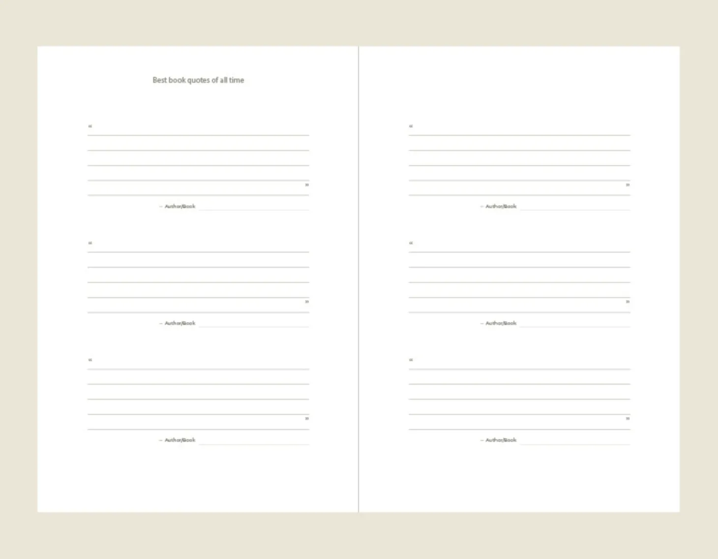 Slim Book Lover's Archive Reading Journal