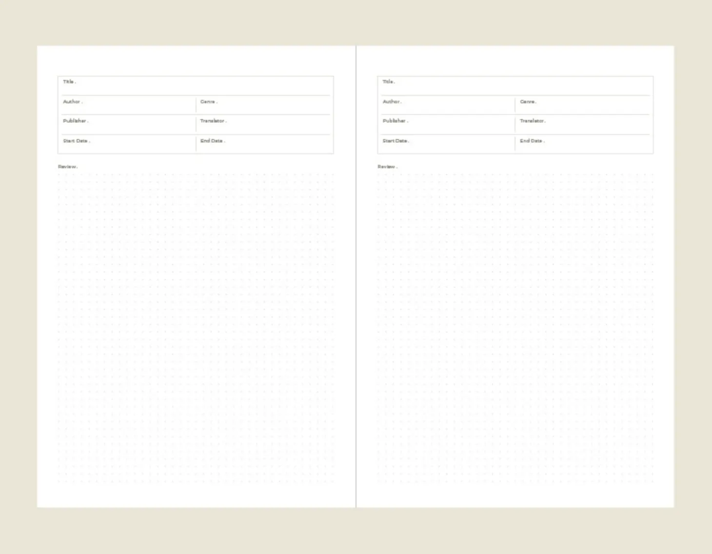 Slim Book Lover's Archive Reading Journal