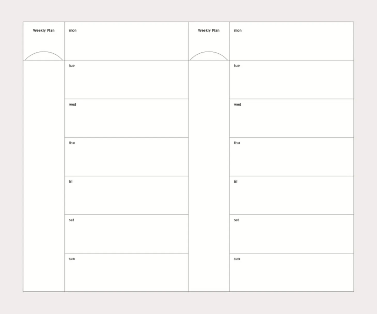 The Scenery Weekly Planner