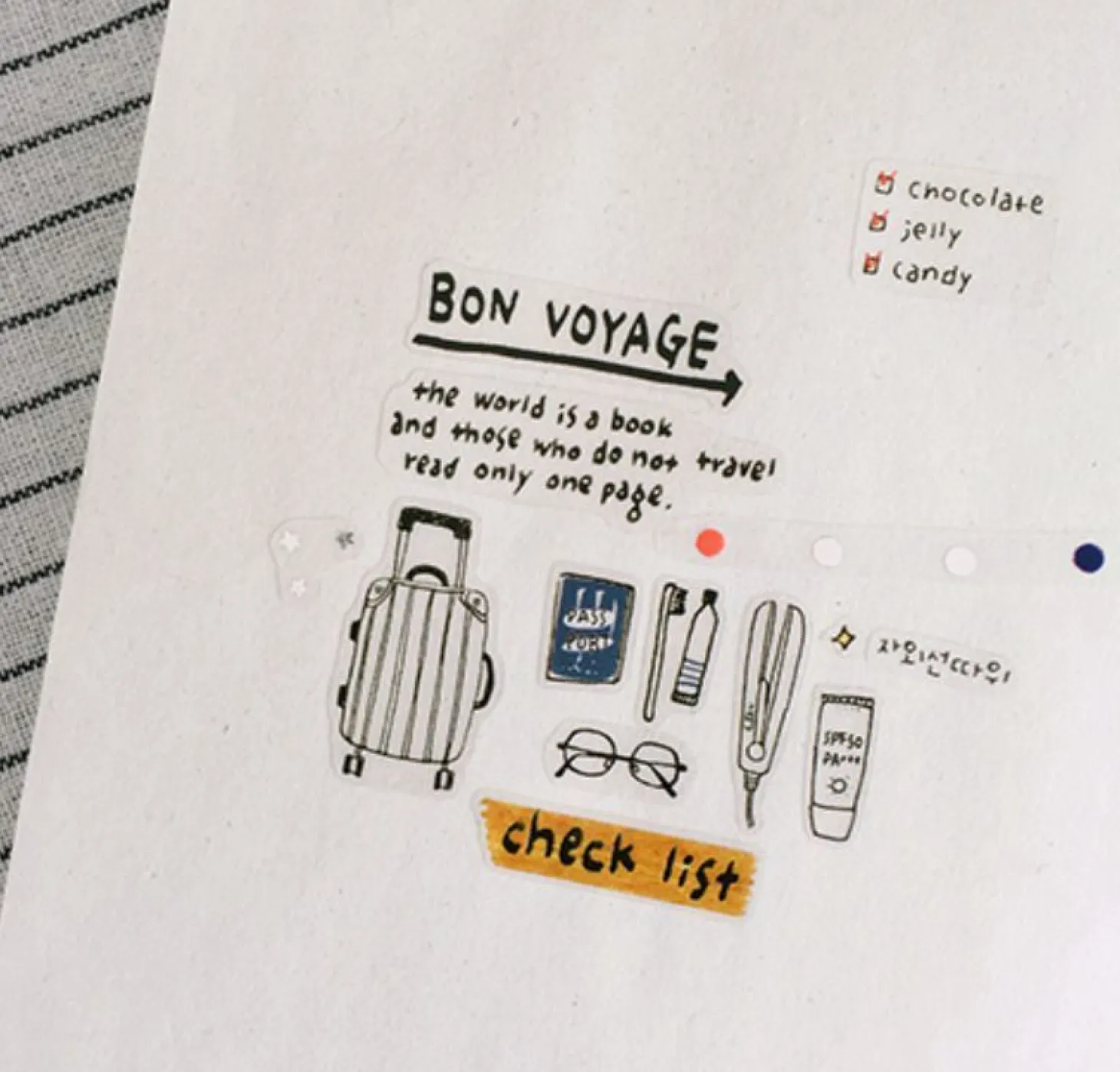 Travel Note Deco Sticker