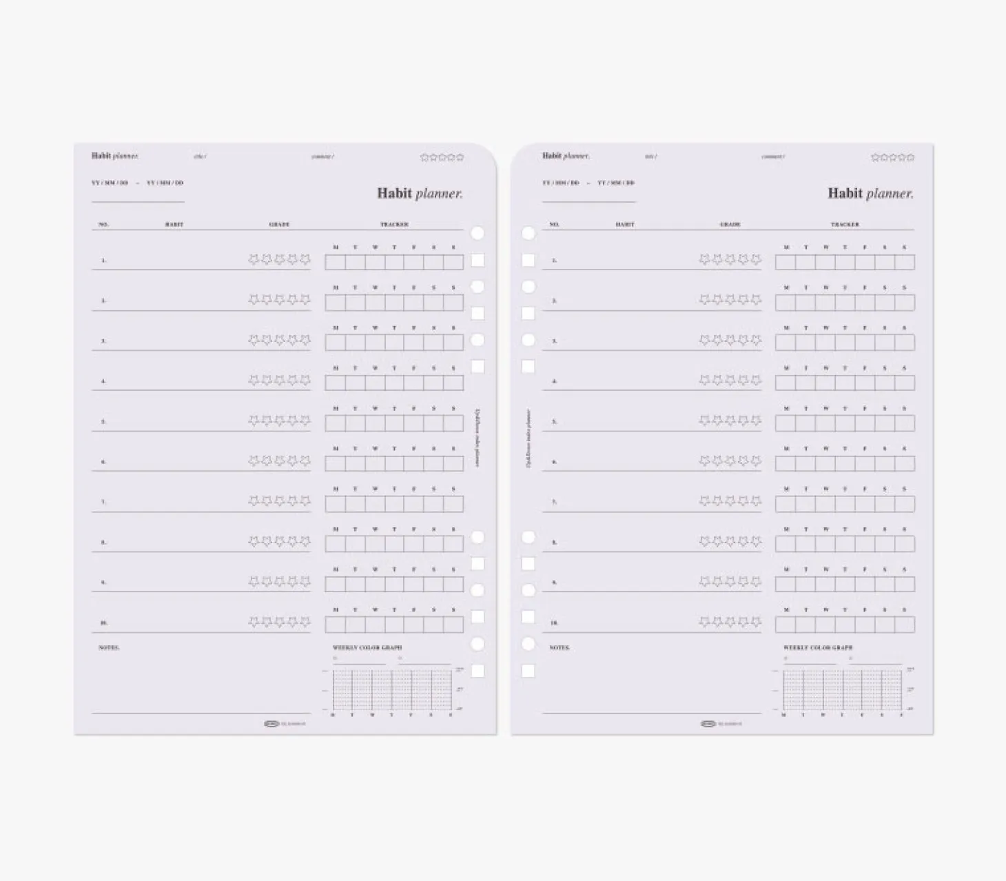 Up&Down Index 6 Ring A5 Planner Refill