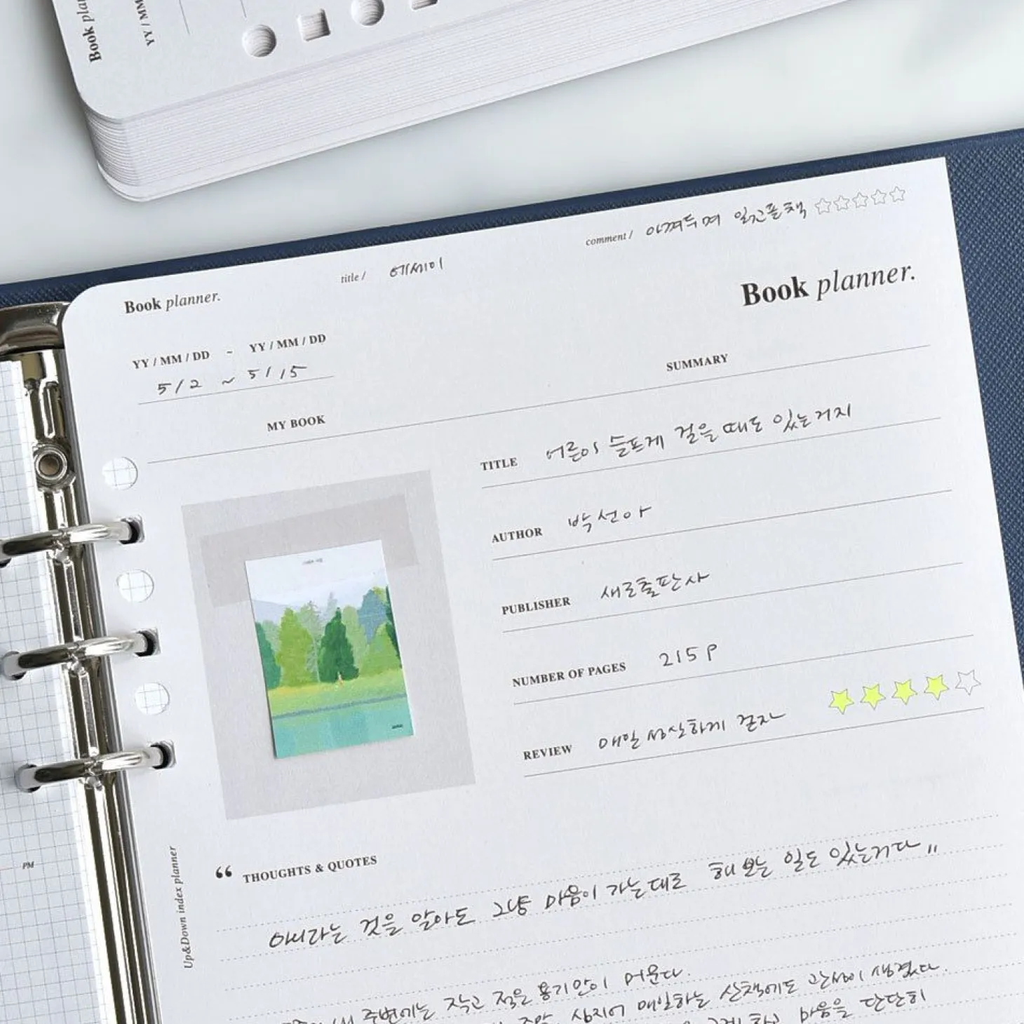 Up&Down Index 6 Ring A5 Planner Refill