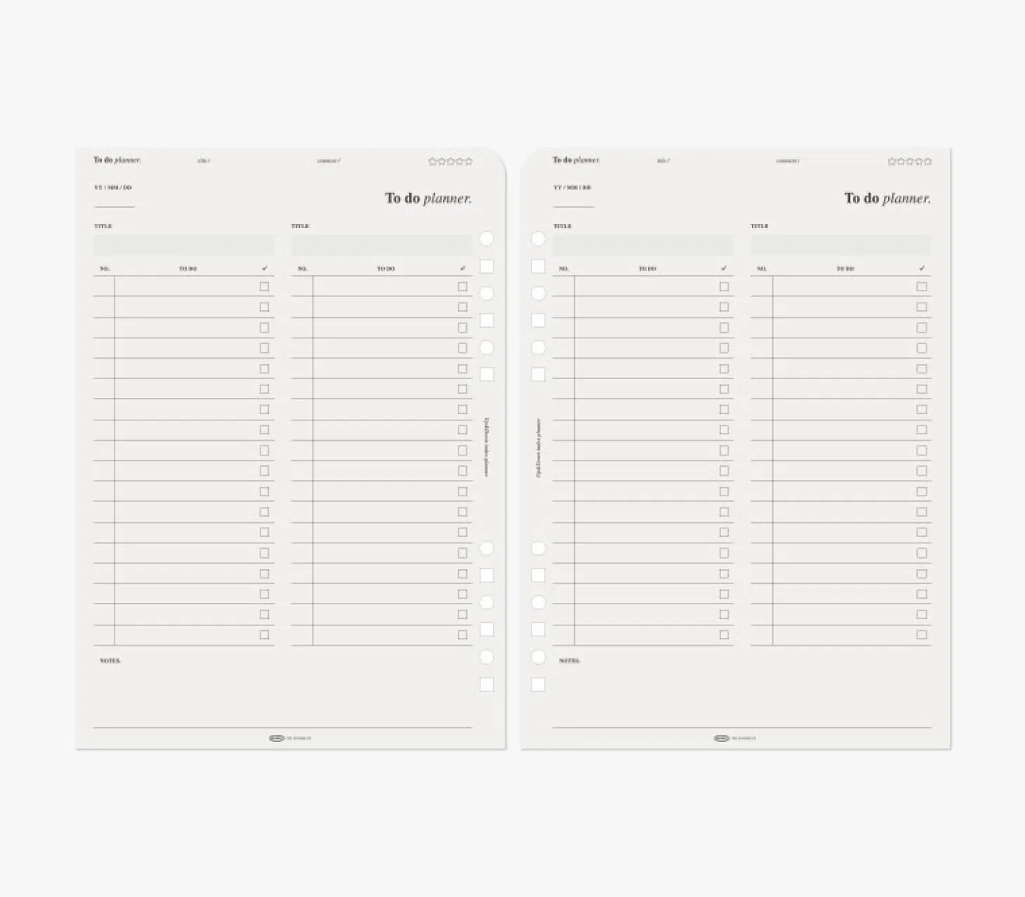 Up&Down Index 6 Ring A5 Planner Refill