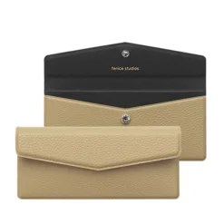 Vegan Leather Button Envelope Pouch