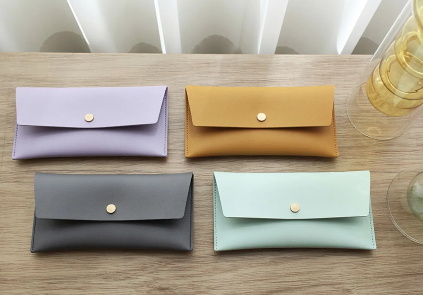 Vegan Leather Cash Envelope Pouch