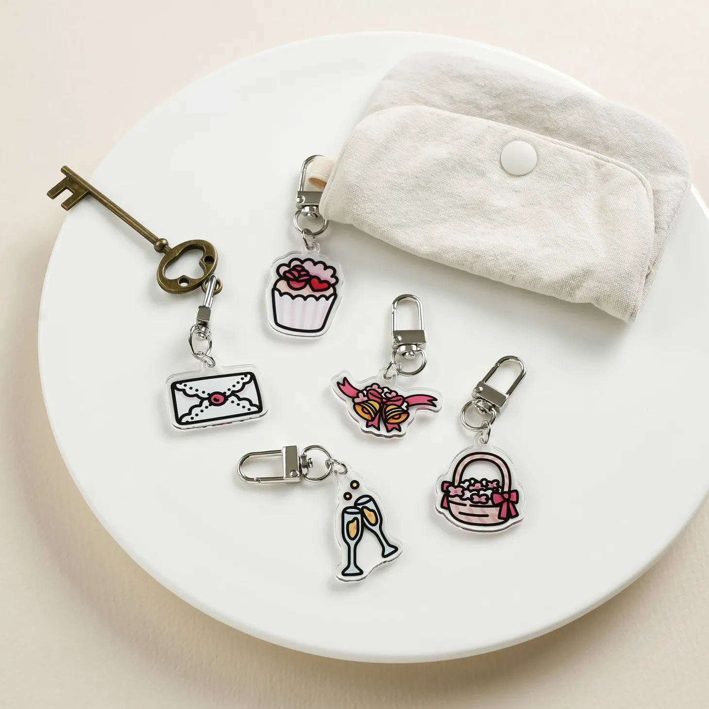 Wedding Acrylic Key Ring