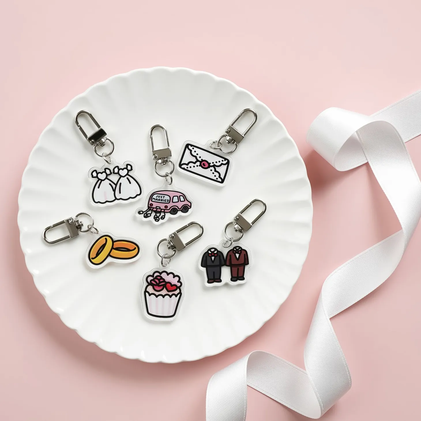 Wedding Acrylic Key Ring
