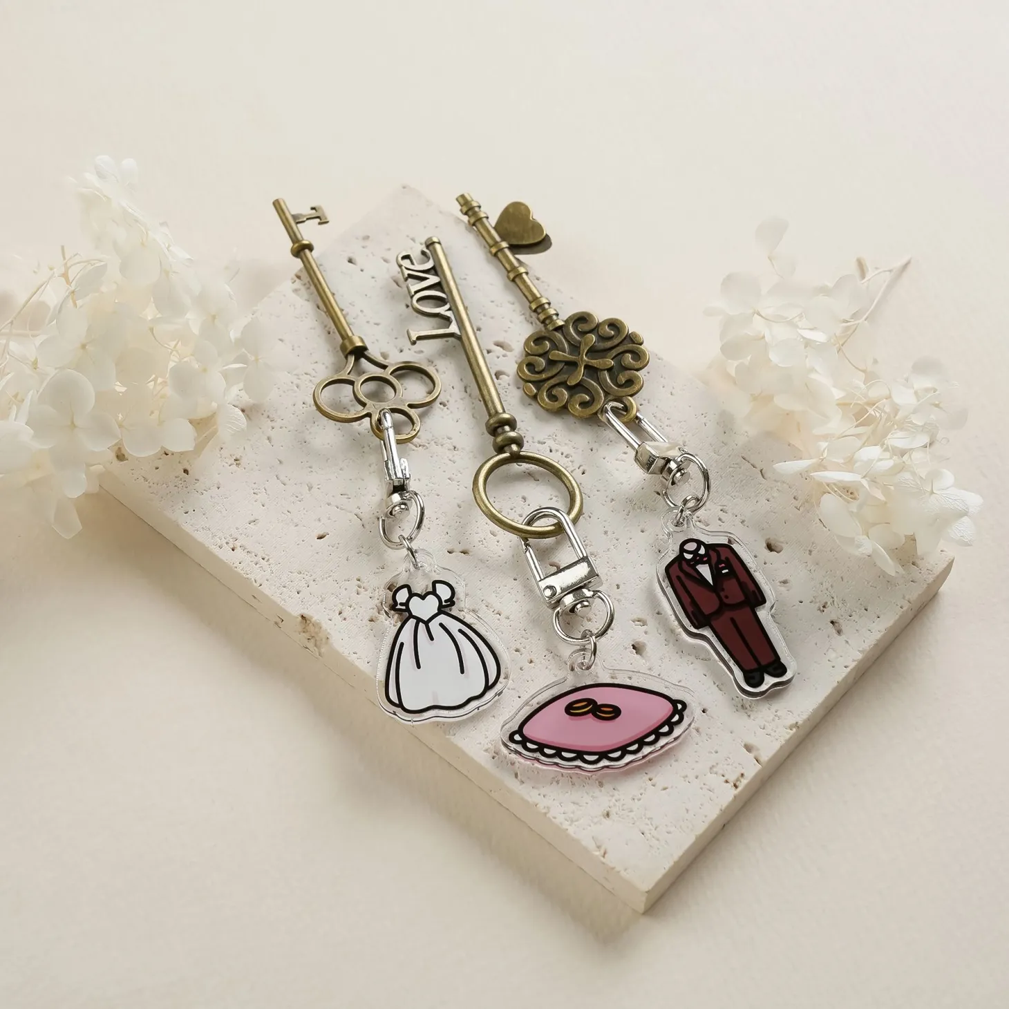 Wedding Acrylic Key Ring