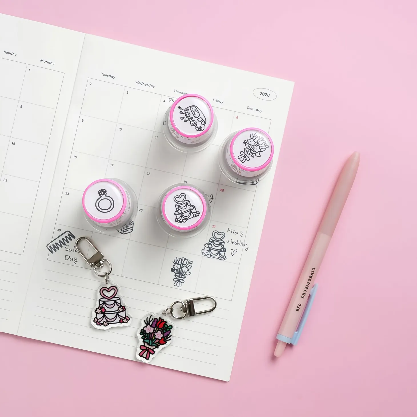 Wedding Acrylic Key Ring