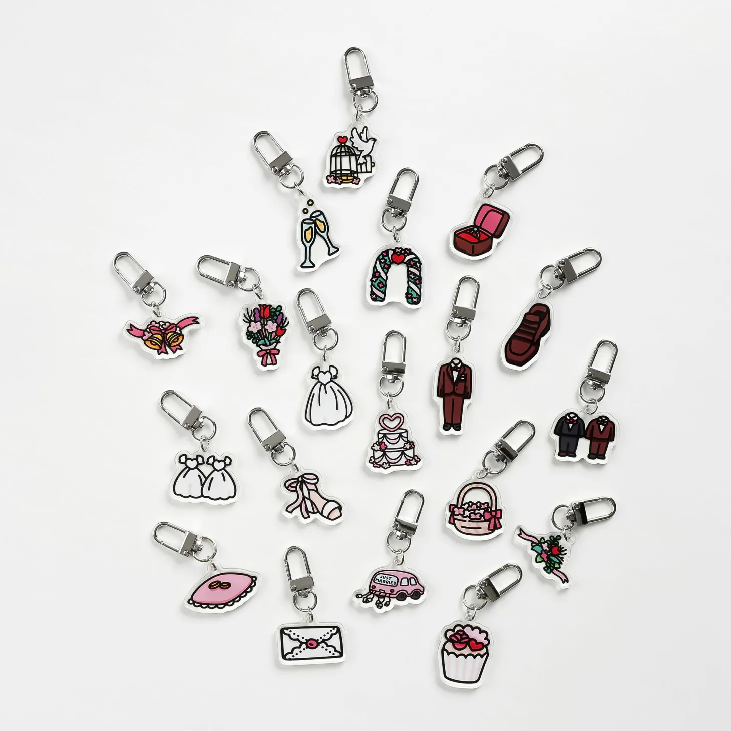 Wedding Acrylic Key Ring